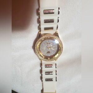 Techno Pave Stainless Steel Quartz Watch